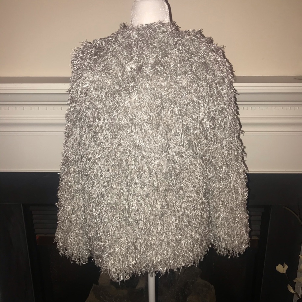 Zara Basic Collection Silver Shaggy Jacket - image 4